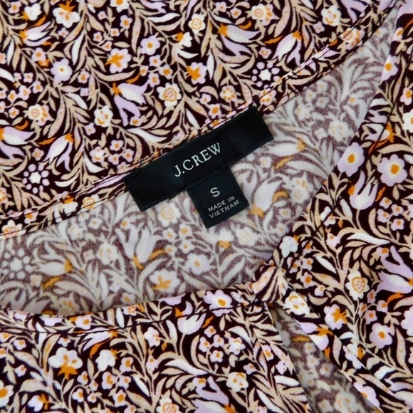 J. CREW Puff Sleeve Top Blouse Floral Flourish Crepe Cottagecore Prairie Small - Picture 10 of 11